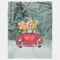 German Shepherd Dogs Christmas Driving it Home, ZK Fleece Blanket