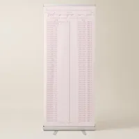 Our Story Pink Wedding Alphabetic Seating Chart Retractable Banner