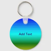 Your Name Sea Sky Blue Green Modern Gradient Keychain