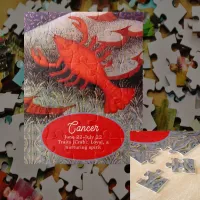 Cancer the Crab Zodiac Sign Birthday Party Jigsaw Puzzle