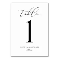 Elegant Wedding Calligraphy Script Table Number