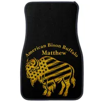 Patriotic Gold Bison Design Car Floor Mat