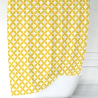 Yellow and White Geometric Shower Curtain