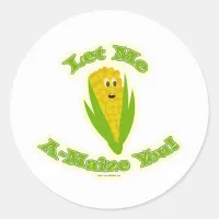 A Maize-ing Corn Classic Round Sticker