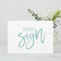 5X7 Guest Book Sign | Brush (Light Turquoise)