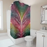 Cute colorful leaves of reds and blues shower curtain