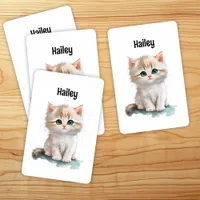 Cute Watercolor Kitten Playing Cards