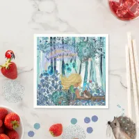 Blue Forest Birthday Napkins