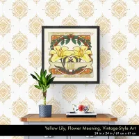 Yellow Lily- Flower Meaning Vintage-Style Poster