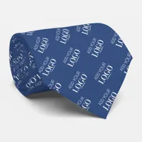 Classic Blue Business Logo Custom Branded Promo Neck Tie