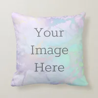 Create Your Own Iridescent Marble Faux Foil Print Throw Pillow