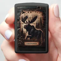 Moose And Stars Custom Wood Sign Zippo Lighter