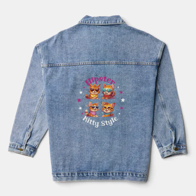 Kitty Hipster Style Denim Jacket