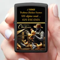 Cochin Chicken Farmer in Sunlight Zippo Lighter