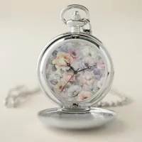 Elegant Rose Blossoms Pocket Watch