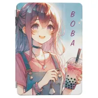 Cute Anime Girl Holding a Boba Tea iPad Air Cover