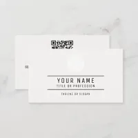 QR Code Name Professional Logo Off White Calling Card