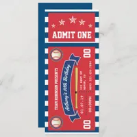 Baseball Ticket Birthday Invitation