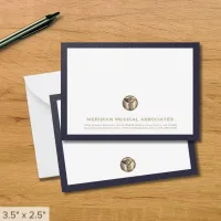 Medical Logo Blue Gold Note Cards