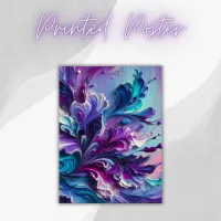 Beautiful Turquoise & Pink Abstract Pattern | Poster