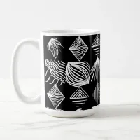 Bold Caribbean Tribal Mudcloth – Black & White,  Coffee Mug