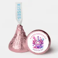 Pink and Purple Axolotl Girl's Birthday Party Hershey&#174;'s Kisses&#174;