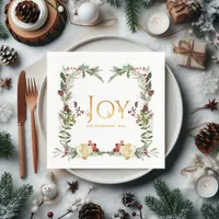 Rustic Winterland Joy Christmas Party Napkins