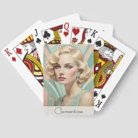 Retro Art Deco Inspired Woman Lady Picture Pinochle Cards