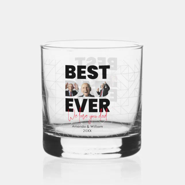 Best Dad Ever | Father's Day | White  Whiskey Glass