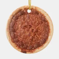 Pecan Pie Food Photo Christmas Ceramic Ornament