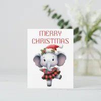 Dancing Elephant Calf - Christmas Card