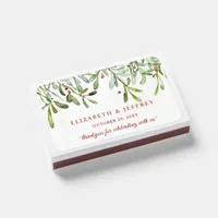 Mistletoe Berries Christmas Holiday Wedding Matchboxes