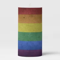 LGBT Rainbow Pride Flag Retro Style Pillar Candle