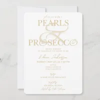 Ampersand White Pearls & Prosecco Bridal Shower Invitation