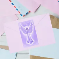 Archangel Zadkiel Purple And White Christmas  Rectangular Sticker