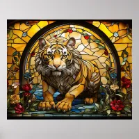 *~* Vibrant AP68 5:4 TIGER Stained Glass Fantasy Poster