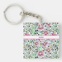 Groovy Vintage Daisy Flower Acrylic Keychain