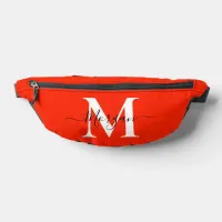 Personalize Monogram Initial Name Orange Fanny Pack