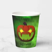 Spooky Evil Halloween Pumpkin Paper Cups