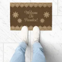 Welcome to Paradise vintage rustic  Doormat