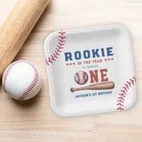 Rookie of the Year 1st Birthday Baseball Paper Plates