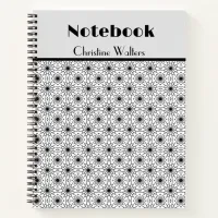 Black and White Elegant Abstract pattern Notebook