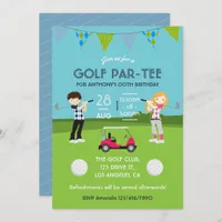 Kids Golf Theme Birthday Party Invitation