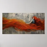 Hair in Waves painting Poster
