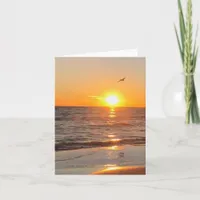 Blank Coastal Beach Sunset Card