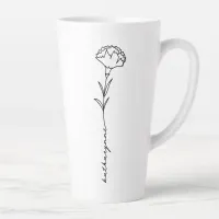 January Birth Month Flower Carnation Latte Mug