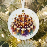 Twelve Drummers DrummingTwelve Days of Christmas Metal Ornament