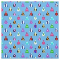 Horse Rider Jockey Silks on Bright Blue Fabric