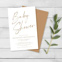 Budget Tan Earth Tones Script Baby Shower FLYER