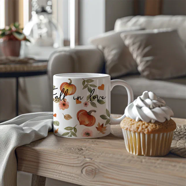Fall In Love Pumpkin Heart Coffee Mug